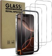 Protection d'écran pour iPhone 16 Pro - Avec outil d'alignement - Verre trempé - Protection d'écran en Tempered Glass - 3 pièces
