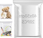 Allecto Plus - 20 sachets plastiques refermables 40x60cm - Transparents - Grands sachets refermables - Sachets plastiques refermables
