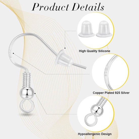 Cheriswelry 180Pcs Messing Hendel Terug Hoop Oorbel Ronde Huggie Oorbel Haken Oor Draad Met Hoepels Voor Dangle Earring Sieraden Maken