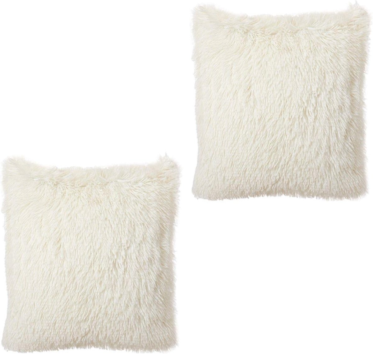 Allecto Plus - Set van 2 Pluche Kussenhoezen 45 x 45 cm - Zacht Kunstbont - Geschikt voor Slaapkamer en Auto