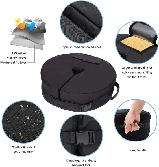 Pied de parasol sur Roues - Robuste et mobile - Pour un support stable du parasol - Design résistante aux intempéries et durable - Convient pour Jardin, terrasse et balcon - Facile à déplacer et pratique à utiliser