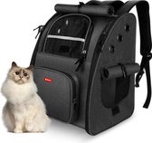 Sac à dos pour chien BOTC - Sac de transport pour chien et chat - 33 x 28 x 42 cm - Sac de transport Animaux domestiques - Jusqu'à 8 kg - Sac à dos Chats - Sac pour chien - Zwart