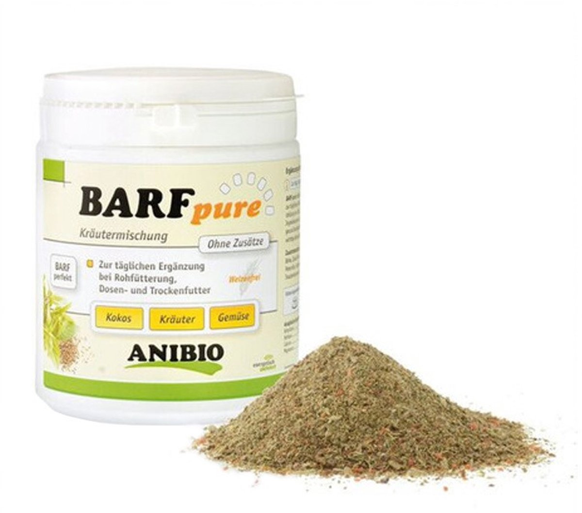 Anibio Barf pur aanvulling op het dagelijkse vers voer, voor honden en katten. 350gr