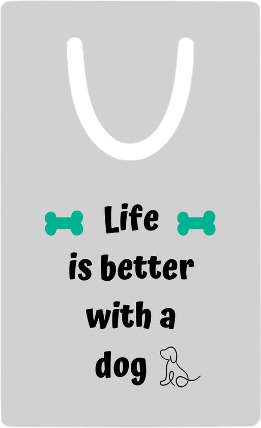Hacebo® - life is better with a dog metalen boekenlegger - Honden - honden liefhebbers - verjaardag - cadeau - kado - geschenk Bladwijzer boekenleggers - 7.6 cm x 5cm