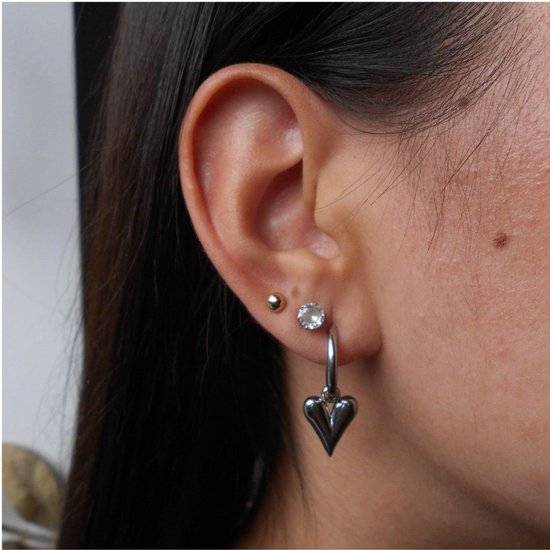 Boucles d'oreilles cœur Luxxie en argent - créoles - boucles d'oreilles tendance - bijoux pour femme - cadeau pour elle