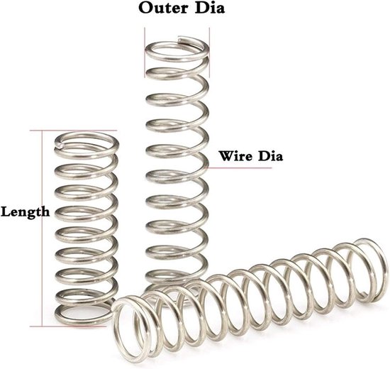 Kit De 200 Ressorts Acier Galvanisé – 20 Tailles, Tension Et Compression, Neuf