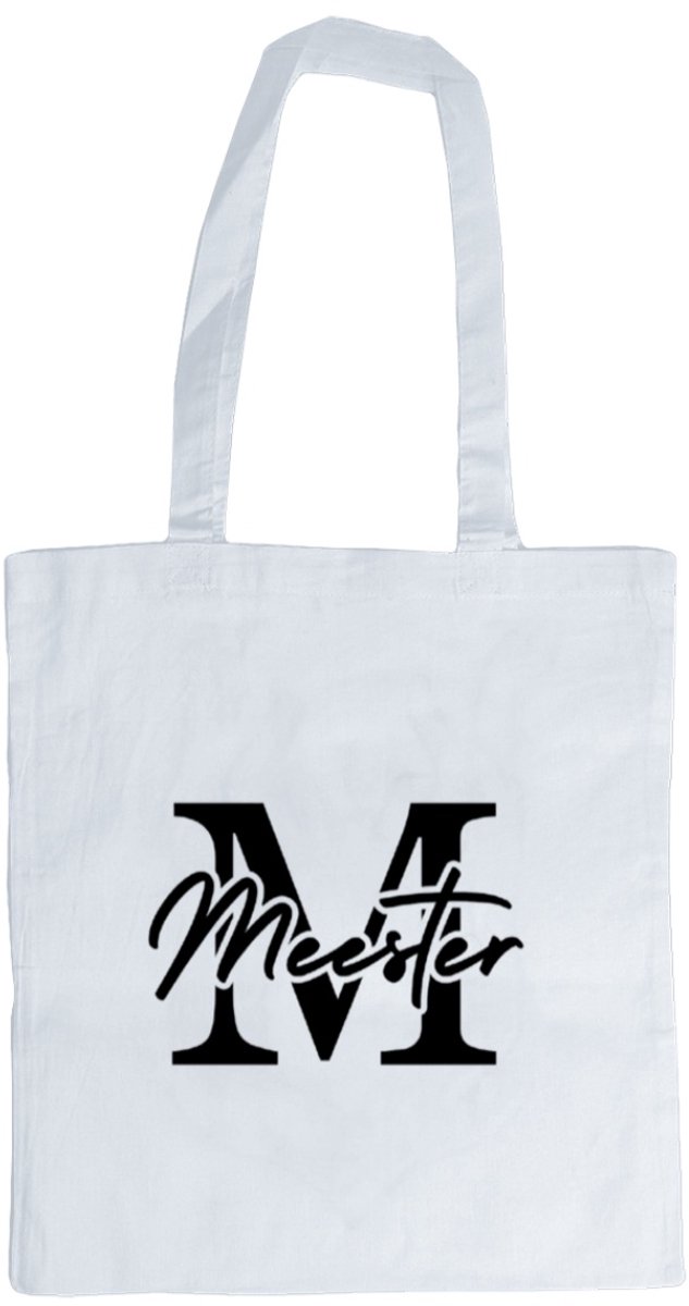 Canvas tas - meester - cadeau - blauw