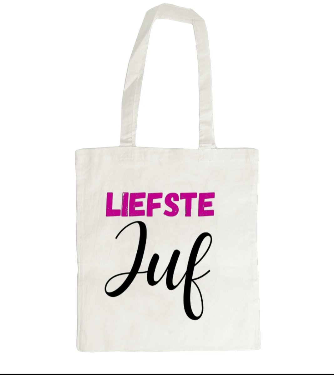 Canvas tas - liefste juf - crème - juf cadeau