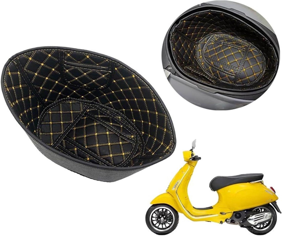 Allecto Plus - Motorfiets Stoel Opslag Box Liner Bagage | Voor Achter Stam | Kussensloop van PU Leer | Kofferbak Accessoires | Vespa zwart