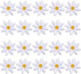 Allecto Plus - Madeliefjes Bloem Patch - Set van 20 - Voor Kleding - Decoratief Geborduurd - DIY Patches - Volwassenen en Kinderen - Jas Jeans T-shirt Rugzak - 35 cm