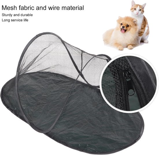 Outdoor huisdieren tent - Opvouwbaar en draagbaar - Kat hond speeltent - Mesh tent - Buiten en binnen huisdieren verblijf - Kat tent - Honden tent - Kattenren - Oefenkennel tent van Merkloos — afbeelding 5