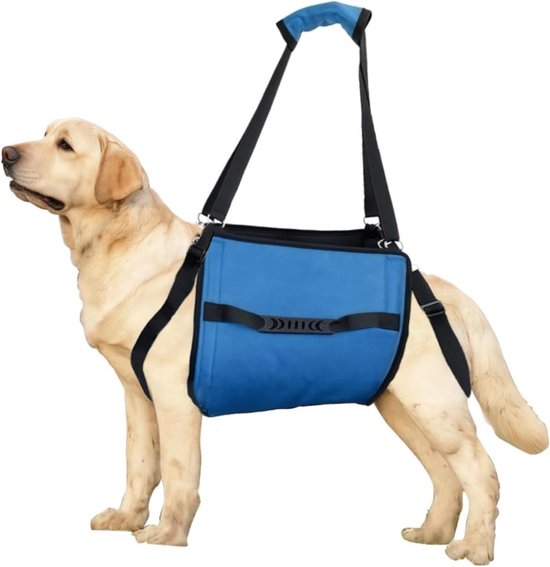Tnfeeon Ondersteuning harnas voor honden, 2 soorten ondersteunend harnas voor en achter, loophulp, draagbaar harnas voor oudere en gewonde honden (achterbeen S