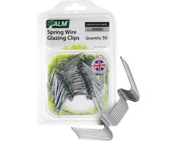 ALM 'M' glasklemmen - set van 50 stuks - klemmen voor glas van tuinkas broeikas en serre - glasclips glasveren - broeikasklemmen