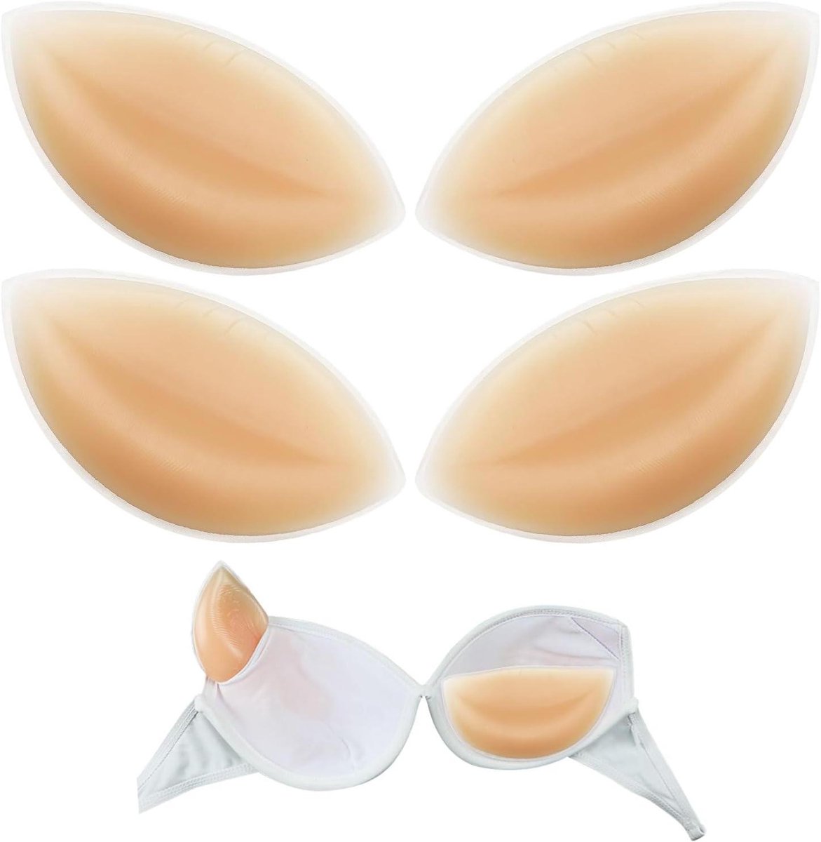 1 paar BH-pads siliconen gel inzetstukken voor beha - borstversterker - verwijderbare beha pads - badpak vullers - beha booster pads voor sport bh's - bikini - zwart