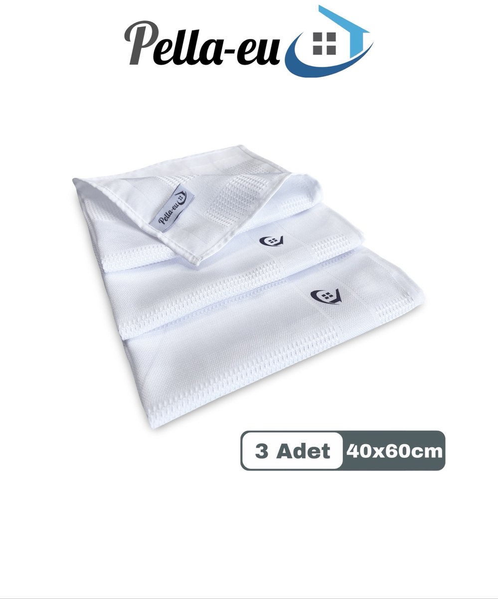 PELLA-EU - MICROVEZEL - MICROVEZELDOEKEN - SCHOONMAAKDOEKEN - 3 STUKS - WIT - 40x60cm