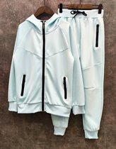 Joggingpak Kind – Vest met Capuchon + Broek – Trainingspak – Maat 98/104 – Jongens & Meisjes – Kleur Zacht blauw Sky Blue – Hele Jaar Draagbaar - Topkwaliteit