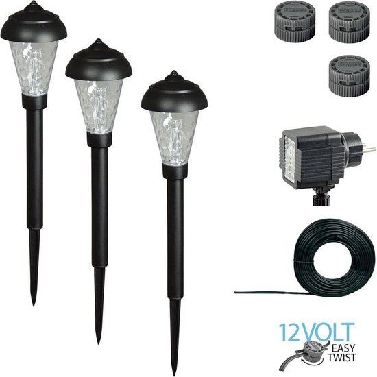 Luxform LED-tuinlampenset Lille 12 V 3 st | bol.com