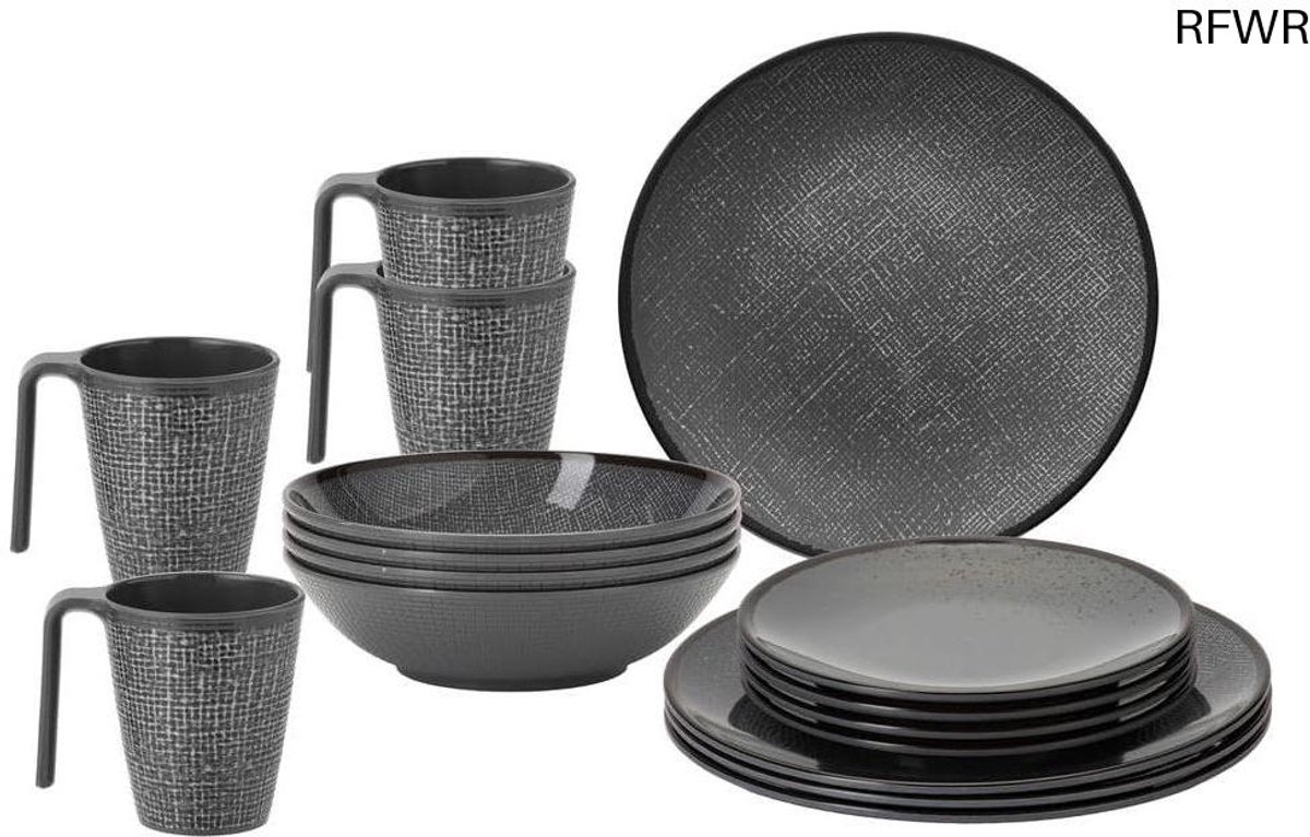 RFWR® 16-delige campingservies set met antislip functie
