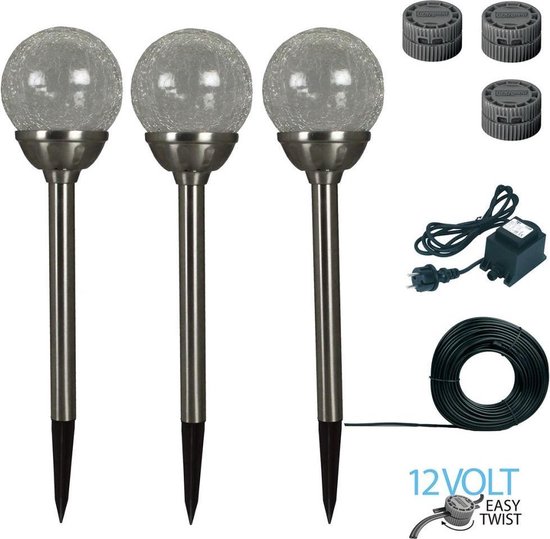 Luxform LED-buitenlampenset Zaragoza 12 V 3 st | bol.com