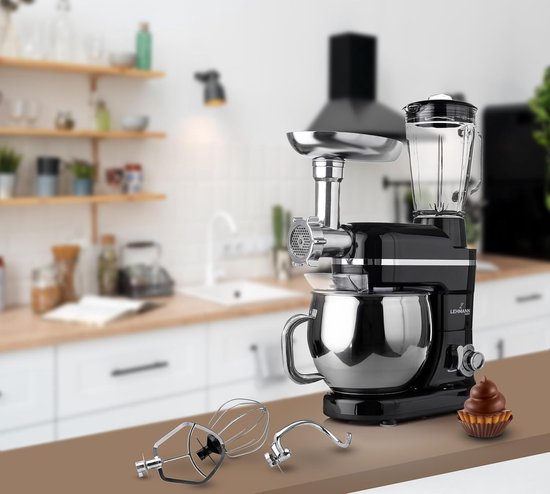 RFWR® 3-in-1 Keukenmachine met Planetair Roersysteem, Vleesmolen en 5L Roestvrijstalen Kom van RFWR — afbeelding 4