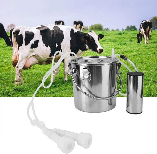 Draagbare melkmachine, elektrisch, roestvrij staal, melker, dubbele kop, schaap, koeien, melkmachine met vacuümpomp, melkmachine voor het melken van koeien en schapen (voor schapen Draagbare melkmachine, elektrisch, roestvrij staal, melker, dubbele kop, schaap, koeien, melkmachine met vacuümpomp, melkmachine voor het melken van koeien en schapen (voor schapen