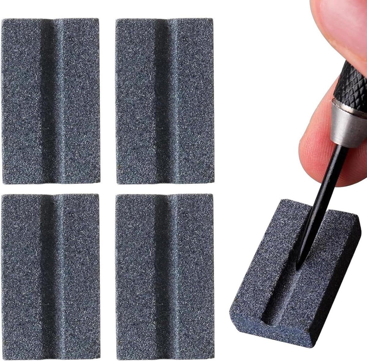 Allecto Plus - Accessoires voor stalen darts: Dartpuntenslijper met slijpsteen - Set van 4 professionele punten - Voor scherpe pijlen