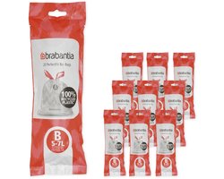 Brabantia PerfectFit Vuilniszakken - 5 l - Code B - 10 rollen x 20 stuks