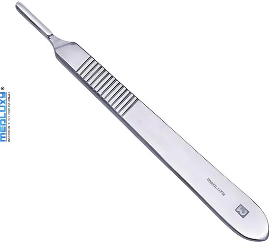 Medluxy Pro - Porte-scalpel n°3 - 12,5 cm - Acier inoxydable - M97 - Porte-lame de scalpel, porte-bistouri, porte-lames interchangeables
