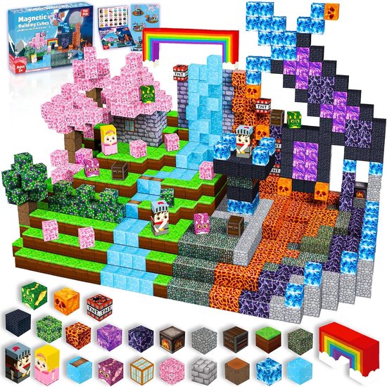 Magnetische Bouwblokken Set 150-delig – Mystiek Bos Kasteel – Montessori Educatief Speelgoed – STEM Bouwset voor Kinderen vanaf 3 Jaar – Magnetisch Constructiespeelgoed – Paas- & Verjaardagscadeau – Voor Jongens en Meisjes