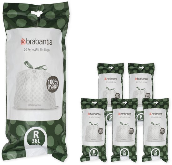 Brabantia PerfectFit Vuilniszakken - 36 l - Code R - 6 rollen x 20 stuks