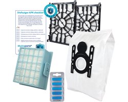 Multaparts® stofzuiger-APK set Siemens Z4 | Complete onderhoudsset met stofzuigerzakken (10 x), motorfilter (2 x), HEPA filter, geursticks (5 x), APK-checklist & APK-sticker | Maak je stofzuiger weer als nieuw