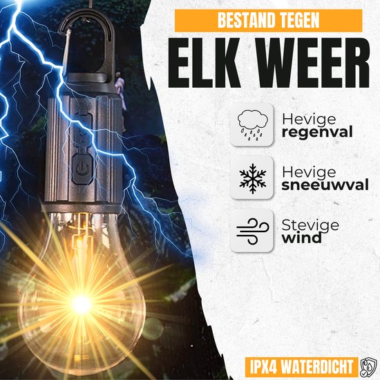 Solar campinglamp 2 stuks - noodlicht - 3 standen - kampeerlamp - campinglamp oplaadbaar - tentlamp — afbeelding 4