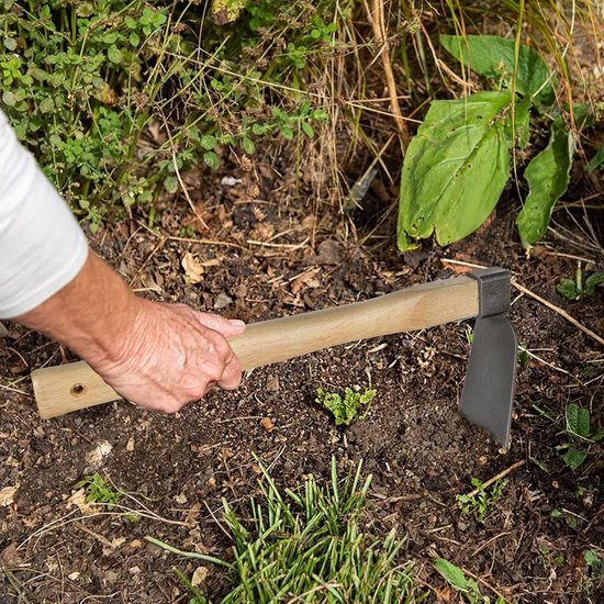 2 stuks (1 stuk tuinschoffel, 1 stuk tuinhark), schoffel, tuingereedschap met houten handvat, tuinschoffel en hark voor het losmaken, graven, wieden, zaailingen verplanten en kweken van Merkloos	 — afbeelding 2