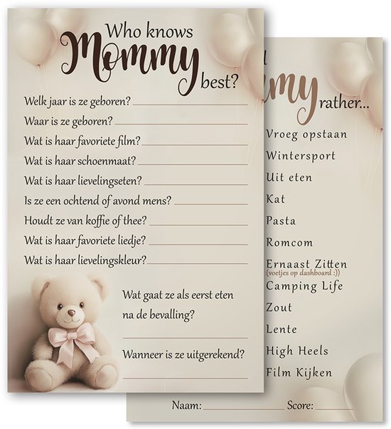 BSG005 - Cartes à remplir pour baby shower - Prédictions bébé - cadeau pour maman - Livre à remplir pour Bébé - Livre d'or Bébé - Cadeau bébé - Cartes à remplir Bébé
