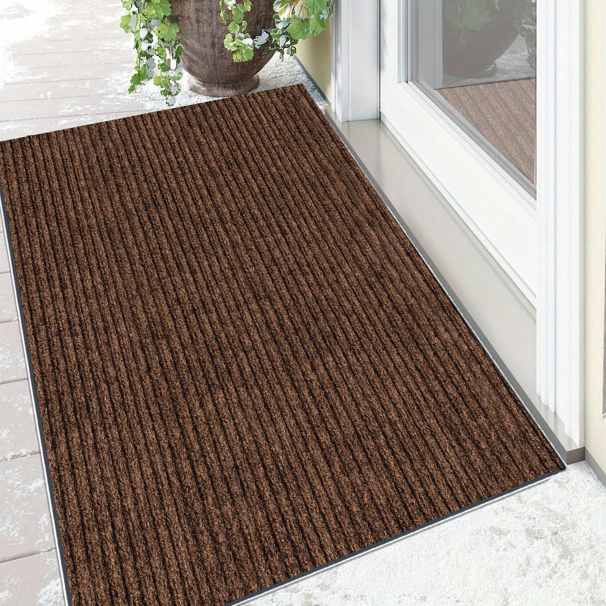 Ibenzoa Zelfklevende waterabsorberende deurmat: antislipmat voor binnen en buiten (80-120 cm) bruin