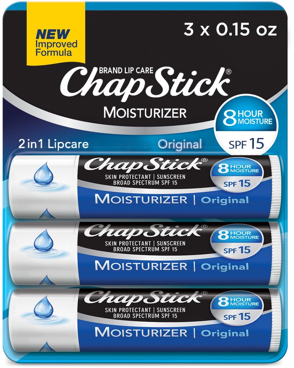 Goedkoopste ChapStick Lip Moisturizer Skin Protectant Lip Balm Tubes - Lippenbalsem - SPF 15 - Original
