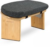 BUDDLEY Meditatiebankje Inklapbaar - 100% Duurzaam bamboe - Yoga krukje met Kussen - Meditatie Bankje - Meditatie - Meditatiekussen - Meditatiestoel Opvouwbaar - Yoga stoel - Meditatiebankjes - Kruk - Meditatiekruk - Ergonomisch - Zabuton - Kussen