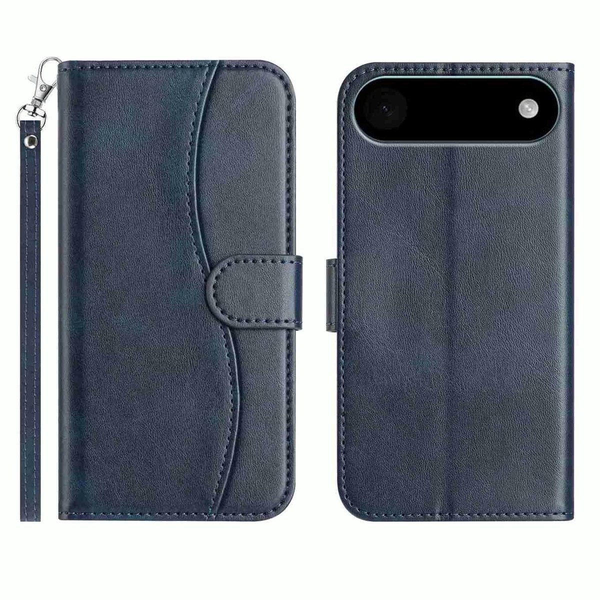 Mobigear Telefoonhoesje geschikt voor Apple iPhone Air Hoesje | Mobigear S Line Bookcase Portemonnee | Pasjeshouder voor 3 Pasjes | Telefoonhoesje voor Pinpas / OV Kaart / Rijbewijs - Marineblauw