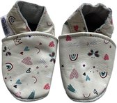 Bedrukte vrolijke leren babyslofjes van Baby-Slofje maat 20/21