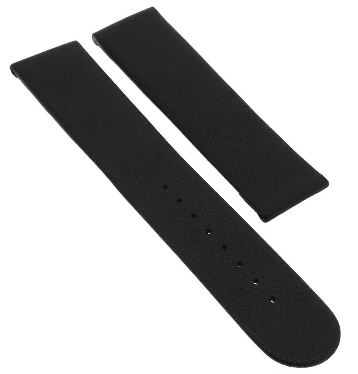 Junghans Stratos lederen horlogeband zwart - heren horlogeband - 20 mm - excl. gesp
