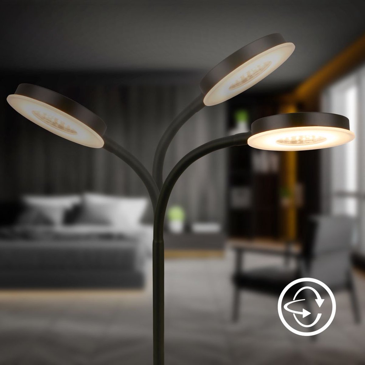 B.K.Licht BRILONER Megg - LED Tafellamp - 800Lm - zwart thumbnail 3