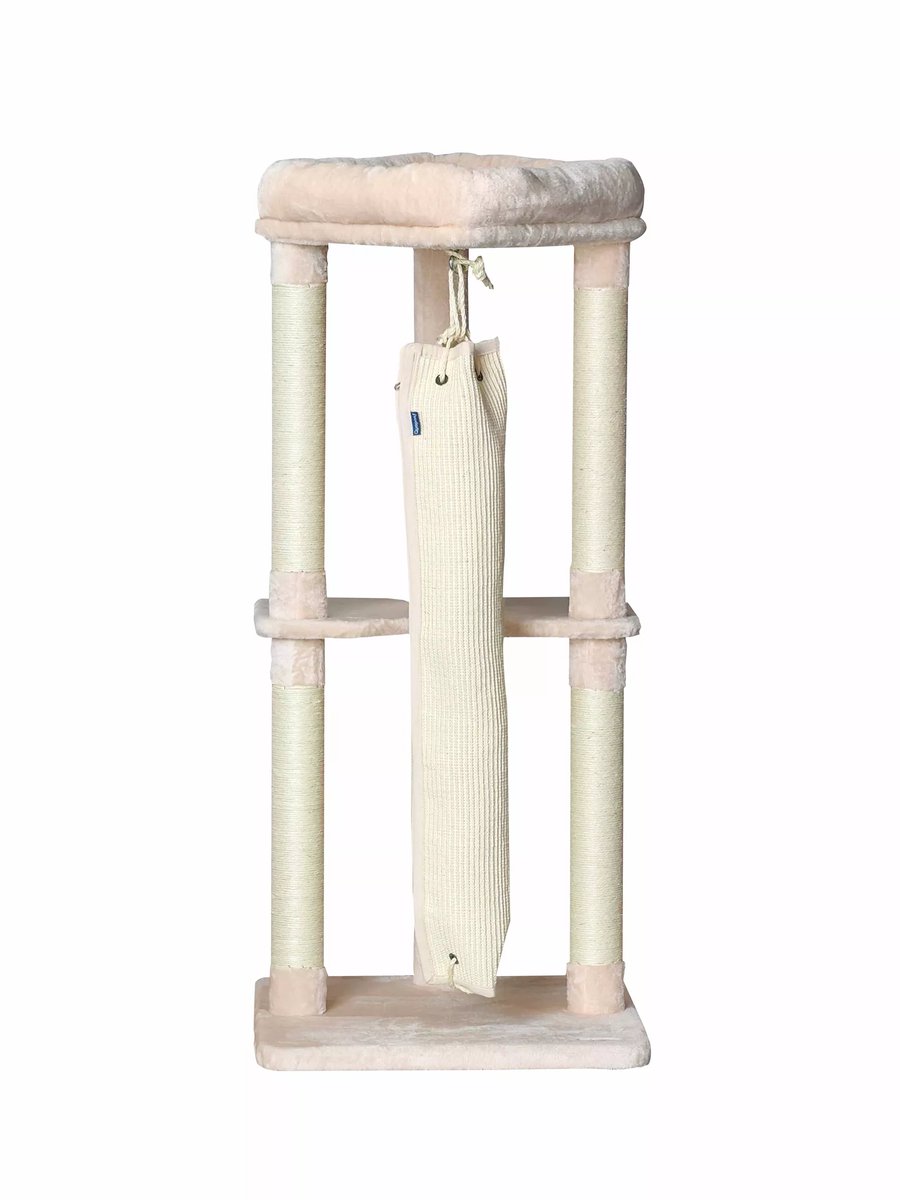 Quapas! Krabpaal met Klimzak - 60 x 60 x 136cm Beige