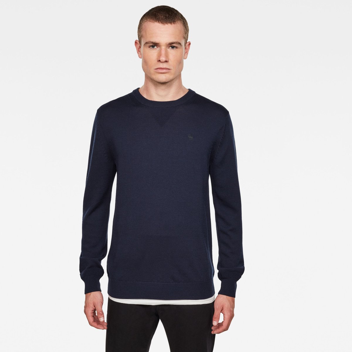 G-Star Premium Basic Knit r ls Heren Truien Blauw