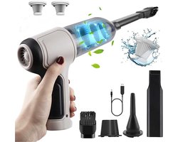 3-in-1 Oplaadbare Handstofzuiger - Droog & Wet Opzuigen + Blaasfunctie, 2000mAh Langdurige Batterij, Compatibel met Auto en Huis