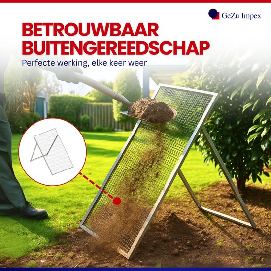 GeZu Impex Tamis pour Terre 100 x 60 cm Galvanisé à chaud