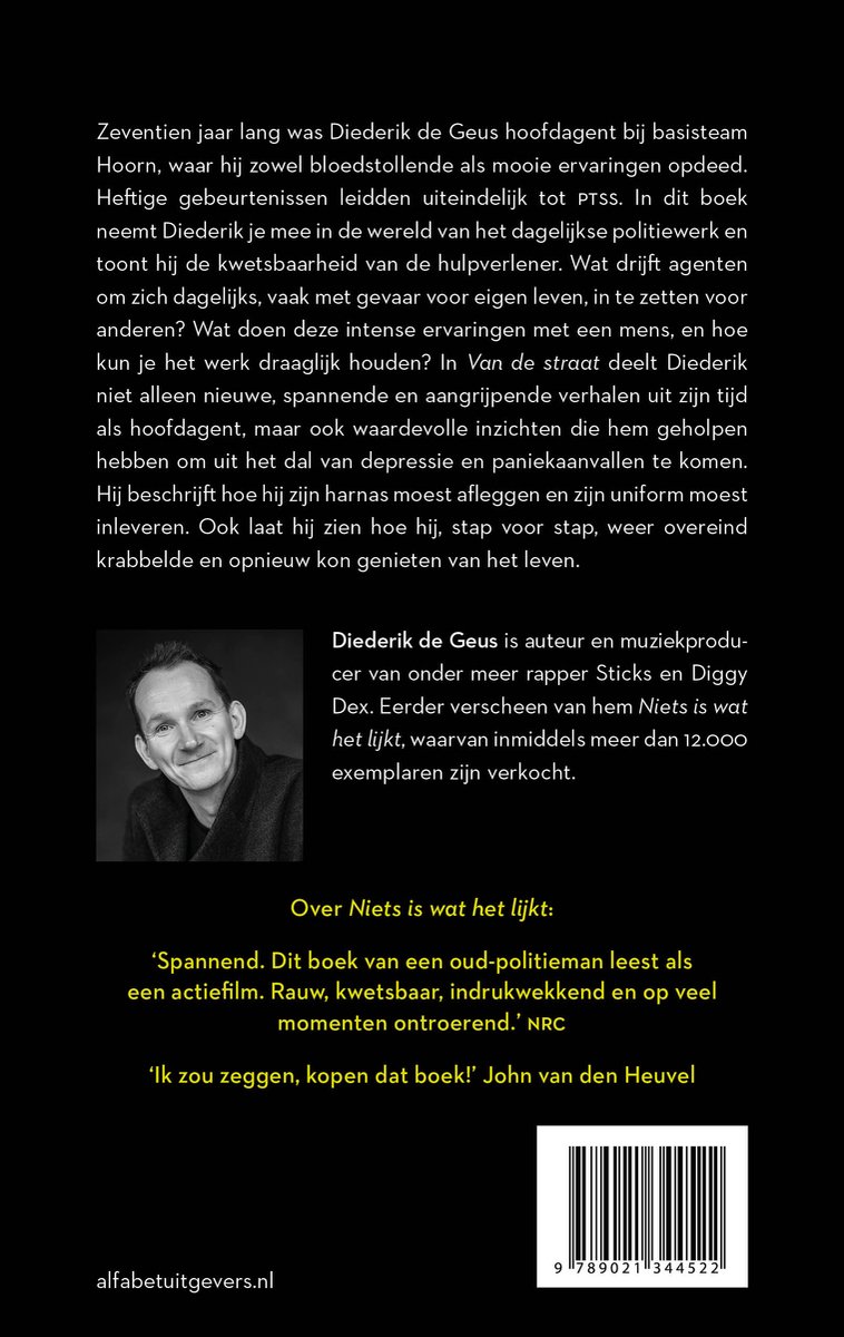 Van de straat - back cover