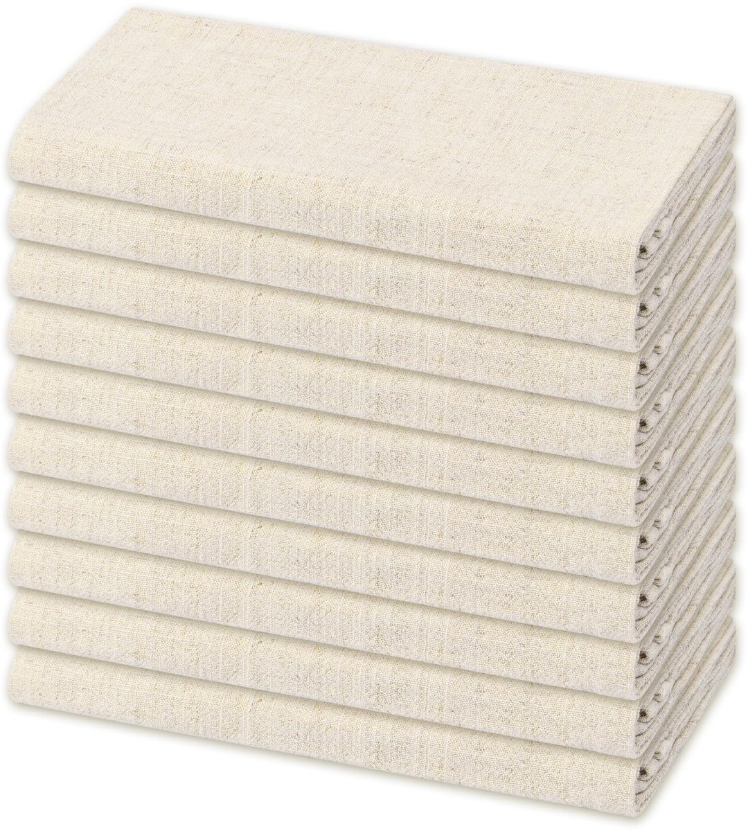 Ibenzoa® Linnen Servetten Set – Beige, 10 Stuks (40 x 40 cm)