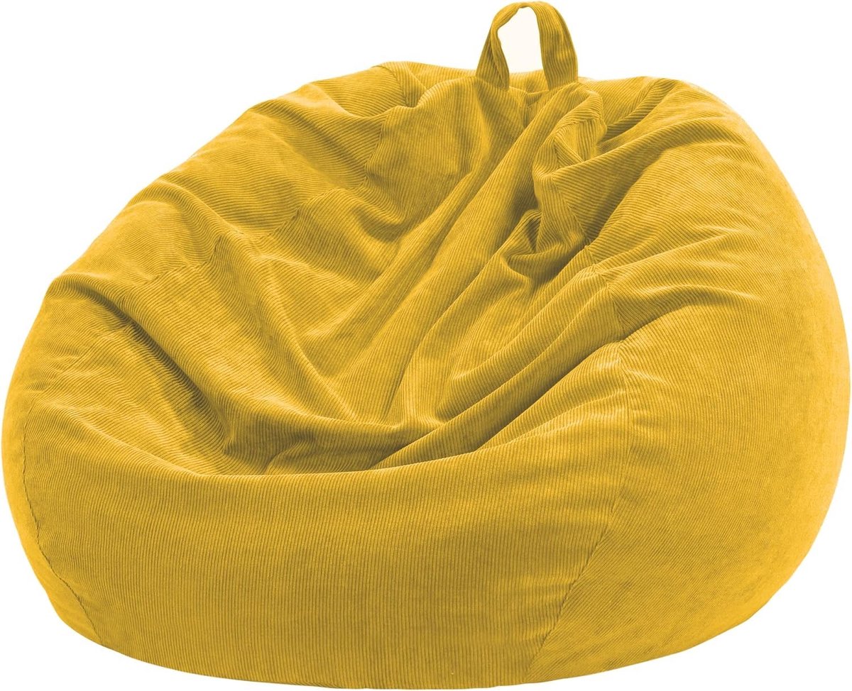 Ibenzoa® Comfortabele Zitzak Overtrek – Diepgeel, 110 x 89 cm – Premium Corduroy Fluweel voor Kinderen en Volwassenen