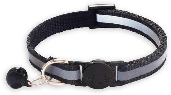 BTH Halsband kat - Katten Halsband - Zwart - 18-32 cm - Veiligheidssluiting - Kattenbandje - Kattenriem - Kitten
