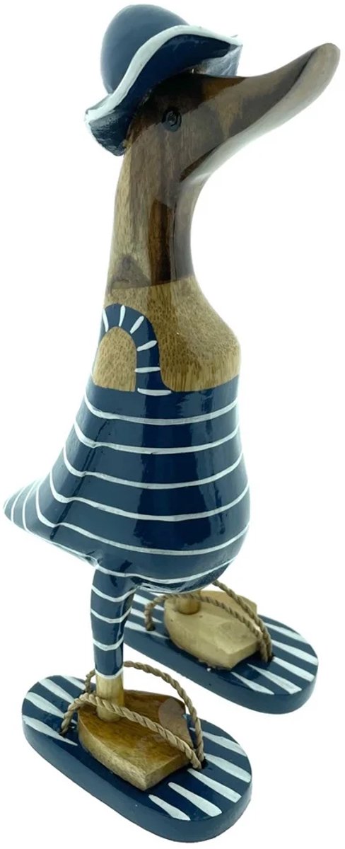 Houten Eend - Nout - M - Donkerblauw - Wit